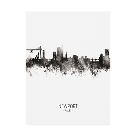 Michael Tompsett 'Newport Wales Skyline Portrait II' Canvas Art,35x47